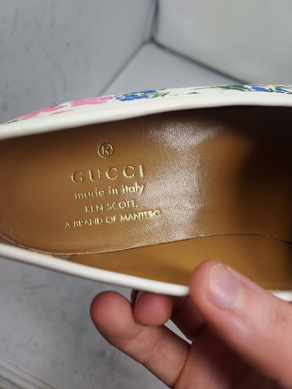 Gucci X KEN SCOTT Jordaan Floral White Horsebit Loafer Shoe - Picture 5 of 11